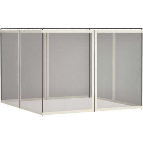 Moustiquaires pour tonnelle barnum pavillon de jardin 3 x 4 m - lot de 4 moustiquaires zippées + crochets d'attaches (1/5)