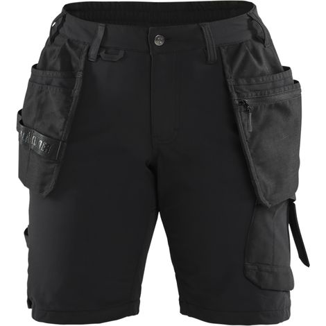 Pantalón corto de trabajo artesanal stretch 4D mujer 7183 - Negro/Gris oscuro XS - FR(34) - SE(C32) - Estándares