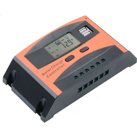 Regolatore di carica 30A per pannello solare 12/24V display LCD USB Art.80692 (1/5)