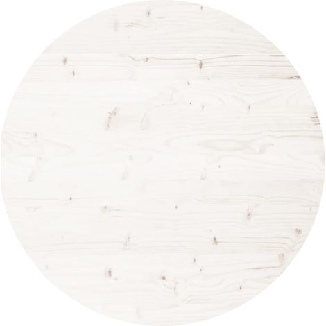 Dessus de table rond blanc Ø70x3 bois de pin massif (1/5)