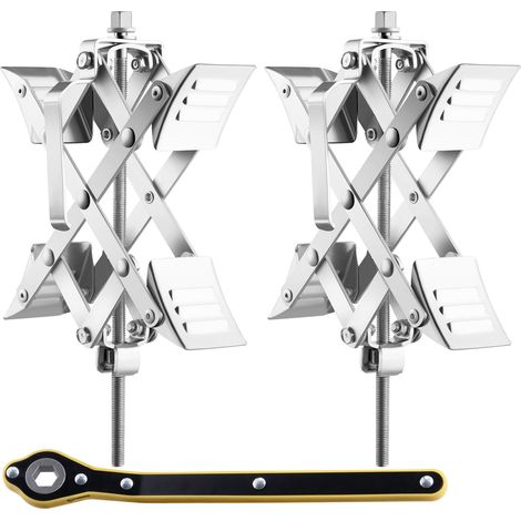Stabilisateur de Roue de Camping-car en Forme de X, Cale Roue, Adapté pour Un Espace de Pneu de 3,8 à 25,4 cm, 2 Jeux, avec Clé à Cliquet et Sac de Rangement pour Caravane, Camions (1/5)