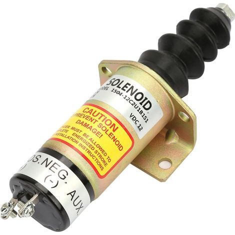 Solénoïde d'arrêt du moteur 12V, 1504-12C2U1B1S1 Électrovanne d'arrêt de carburant avec boîtier en acier Électrovanne de fermeture Solénoïde d'arrêt moteur (1/5)