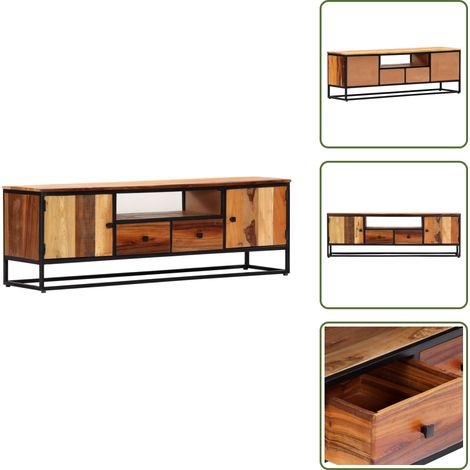 Armadio TV in legno massello di recupero - vidaXL Mobile Porta TV 120x30x40 cm in Legno Massello di Recupero -