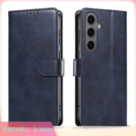 Garosa housse de téléphone Étui de téléphone à rabat en cuir artificiel pour S25, élégant, portefeuille, prend en gps piece Bleu (1/5)