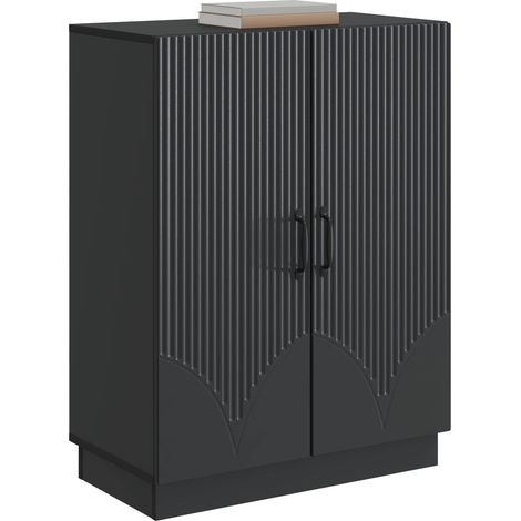 Maison La Vie - Buffet Salon Moderne - Meuble de rangement - Noir 66 x 34,5 x 87 cm Bois d'ingénierie bu4923 (1/5)
