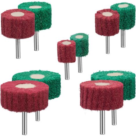 10 Pièces Kit Polissage Perceuse, tailles 25/30/40/50/60 mm Tampons abrasifs à lamelles Accessoire abrasif pour perceuse, visseuse sans fil, meuleuse droite (1/5)