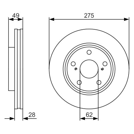 Disque de frein BOSCH 0 986 479 R58 pour CAMRY, CAMRY A trois
