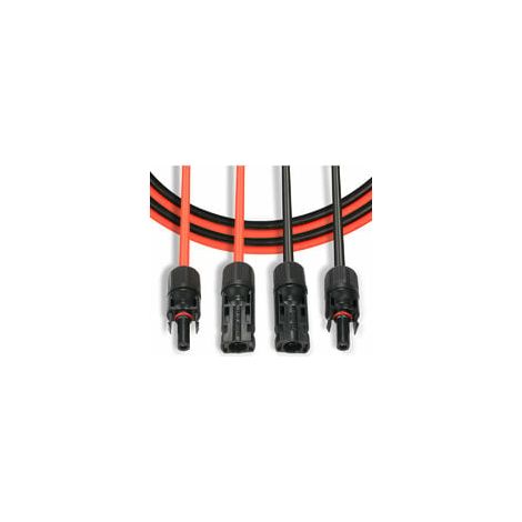 Rallonge solaire photovoltaïque rallonge de panneau solaire avec paire de connecteurs mc4, rouge + noir, 14awg 3M / 10ft (1/4)