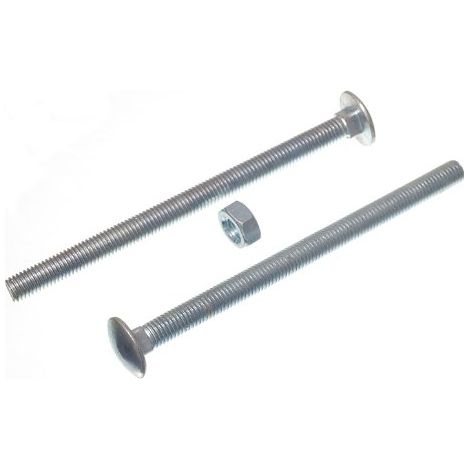 One Stop DIY BZP Lot de 10 boulons et écrous pour carrossier Plaqué zinc M10 x 150 mm