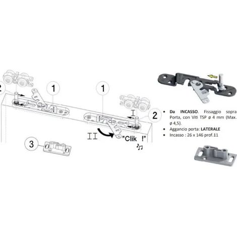 STAFFE SOSPENSIONE DA INCASSO 25012 PER KIT SLIDING PUMA (1/2)