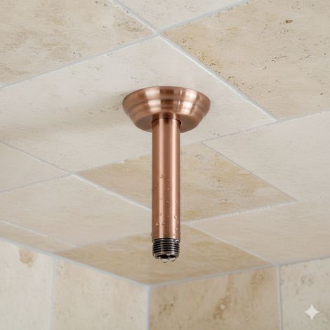 PaulGurkes Douche Plafonnier en Cuivre Nostalgie en Bronze Rouge 10 cm pour Pommeau de Douche