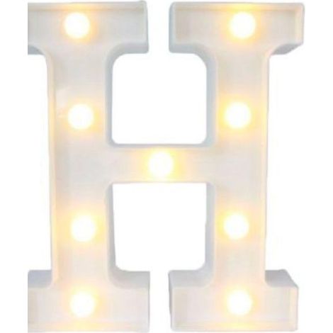 Lettre H Luminosa Avec Les Droites Batteria Decorations Pour Casa Dim. 22 Cm (1/2)