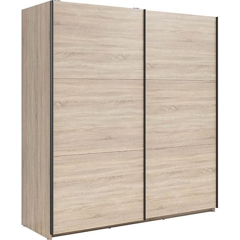 Armoire à 2 portes coulissante coloris chêne Sonoma - Longueur 183 x Profondeur 60 x Hauteur 195,5 cm (1/4)