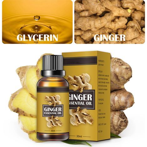Huile Amincissante au Gingembre, Drainante et Relaxante pour Massage Corporel (1/3)