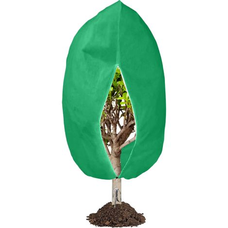 1 housse de protection hivernale, non-tissé vert, fermeture éclair + cordon de serrage, pour palmiers et plantes en pot (1/5)