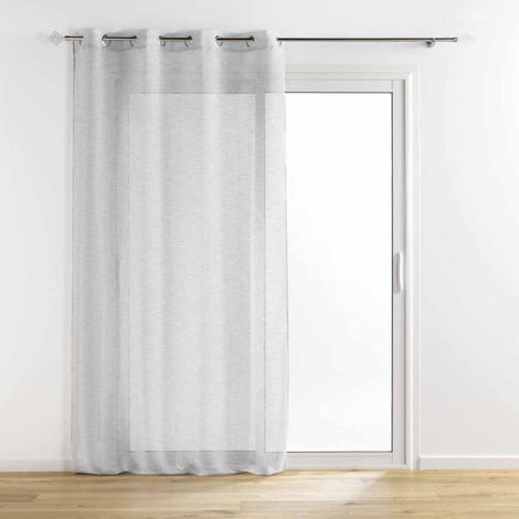 Rideau Voilage à Œillets "Sunline" 140x280cm Gris & Argent (1/5)