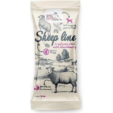 SYTA MICHA Ligne mouton Mouton en peau de saumon à la mûre - à mâcher pour chien - 12 cm