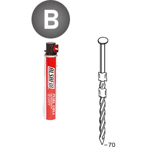 2 200 Pointes Torsadées en Bande 20° (Pack) - 2.9x70 mm + 2 Cartouches de Gaz Rouge - D-Work (1/5)