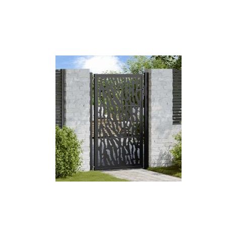 Portail de jardin noir 105x155 acier conception de tracés (1/5)