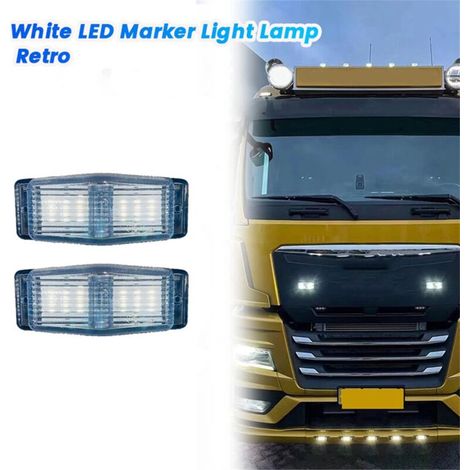 Juego de 2 luces de posición LED para camiones, luces delanteras de doble quemador para camiones, luces de parrilla A (1/3)