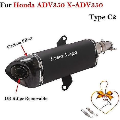 Sistema De Escape Para Motocicleta Honda Adv350 X-adv 350, Tubo De Enlace Medio Modificado, Silenciador De Fibra De Carbono De 51mm, Db Killer( Type C2) (1/5)