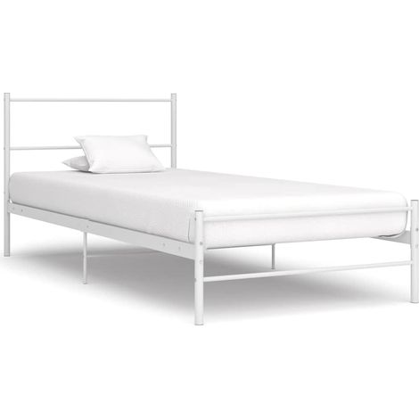Estructura de cama sin colchón metal blanco 90x200 cm (1/5)