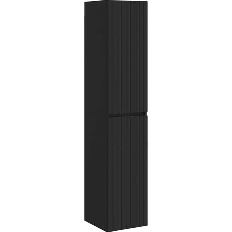 Mueble de baño montado en la pared Negro 33 x 34,5 x 160 cm vidaXL