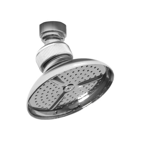 Pommeau de douche le'ger type Spiaggia monojet hauteur totale 7 cm et diame'tre   7,8 cm chrome'