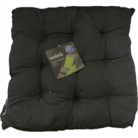 Coussin d'assise pour chaise de jardin d'intérieur 40 x 40 x 5 cm noir