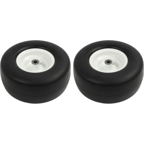 2PCS Roue pleine en PU 13X6.50-6 sans crevaison pour tondeuse tracteur jardin, remplacement solide en fer pour chariot DIY non motorisé (1/5)