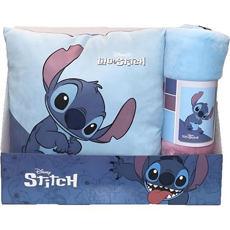 Set manta polar + cojin Stitch Disney