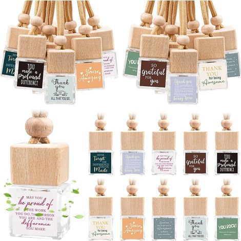 Lot de 30 Diffuseurs de Parfum de Voiture Vides - 8ml Bouteilles de Parfum en Verre Rechargeables - Diffuseur Suspendu de Voiture pour Huiles Essentielles, Aromathérapie et Décoration (1/5)