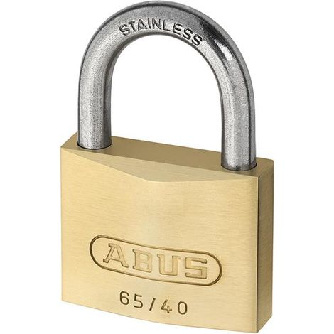 Abus Medium Security Brass Padlock with Stainless Steel Shackle – 50mm (Model ABU65IB50C)