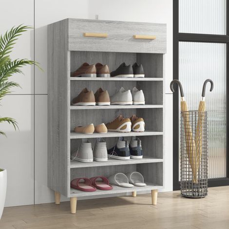 Schuhschrank Grau Sonoma 60x35x105 cm Holzwerkstoff