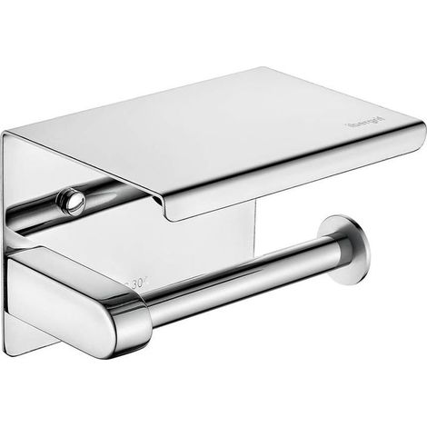 Toilet paper holder, wall-mounted toilet paper holder, 304 stainless steel toilet paper roll holder, installation with screws or 3M adhesive, silver (1/5)