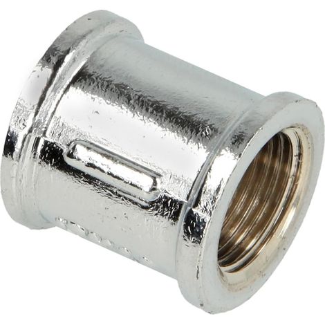 Manchon double FF/FF 3/4'' laiton chromé
