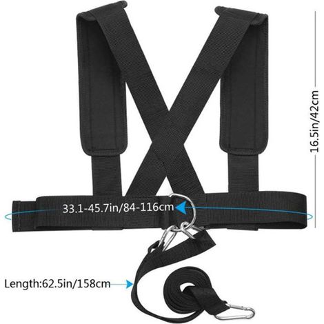 Harnais de traîneau avec sangles, harnais d'entraînement, gilet d'entraînement de vitesse avec cordon de serrage, ceinture de musculation pour l'entraînement de résistance, équipement sportif (1/3)