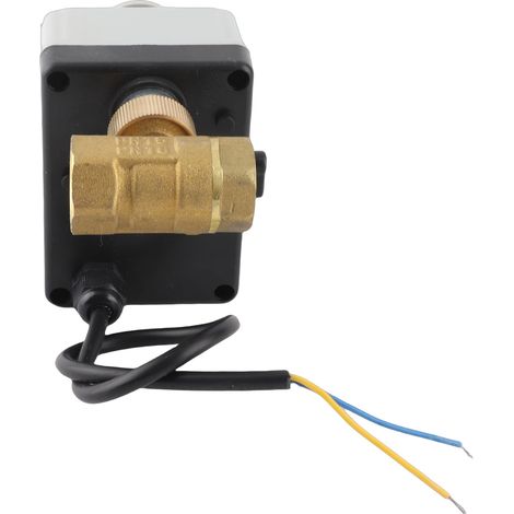 Vanne à billes motorisée électrique 2 voies ouverte normalement auto manuel DN15 220V AC laiton ABS filetage 1/2 po IP54 (1/5)