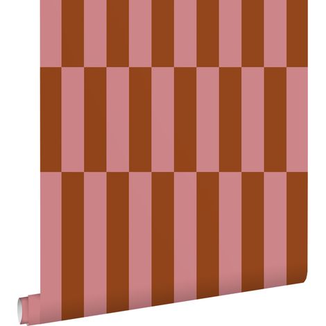 papier peint à rayures rose et rouge - ESTAhome (1/5)