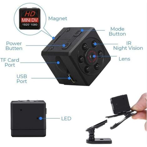 Mini Caméra Espion , HD 1080P Caméra Petite de Surveillance avec Détection de Mouvement et Vision Nocturne Infrarouge, Micro Caméra Cachéepour l'intérieur et l'extérieur MOONSTARS (1/4)