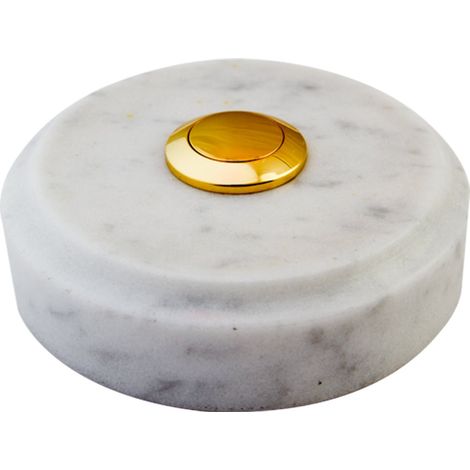 Sonnette Alicante filaire marbre blanc bouton laiton