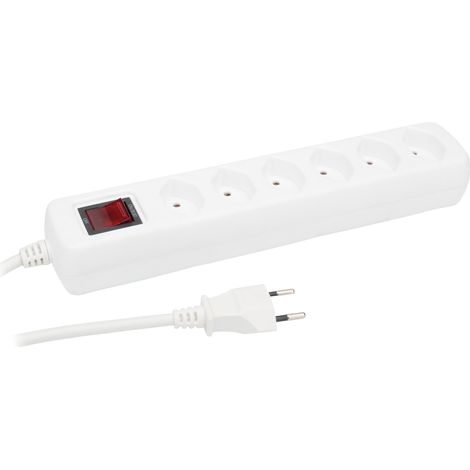 Zenitech – Bloc multiprise suisse 6 prises T13 1,5m – Puissance 2500W – Sécurité enfant intégrée – Interrupteur