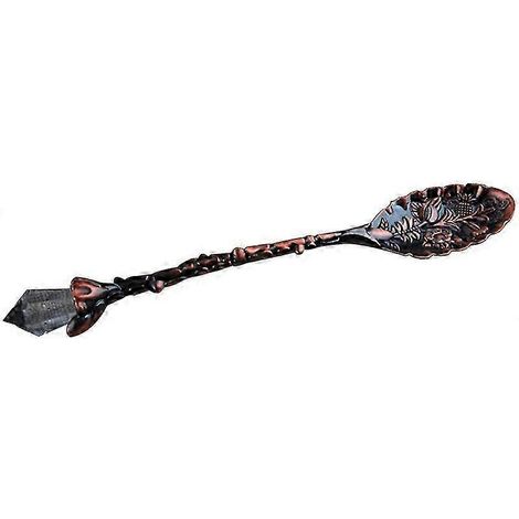 Cuillère à thé, café ou dessert vintage à motif floral, long manche en cristal, vaisselle QUXRed Copper (1/5)