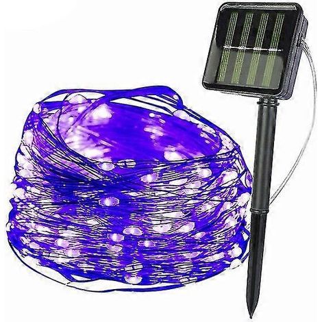 Guirnalda de luces solares de 10 m con 100 LED / 5 m con 50 LED, impermeable, para exteriores, con energía solar, ideal para Navidad y jardín. (1/5)