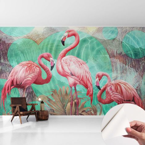 Fototapete Selbstklebend - Wandtattoo - leicht anzubringen - Wandverkleidung Exotische Vögel 416x254 cm (1/5)