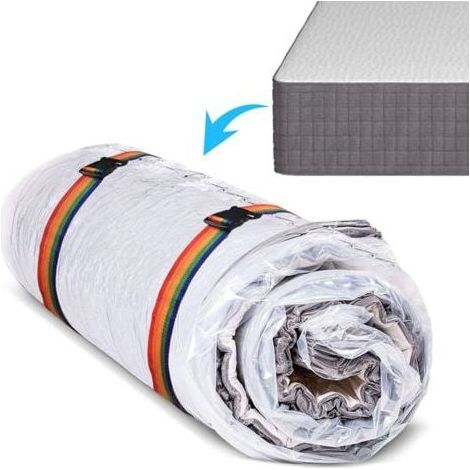 Housse de rangement pour matelas Housse de rangement pour matelas sous vide en plastique - Housse de rangement en plastique pour matelas en latex/mousse rétractable à 80%, compatible avec tous (dimens (1/3)