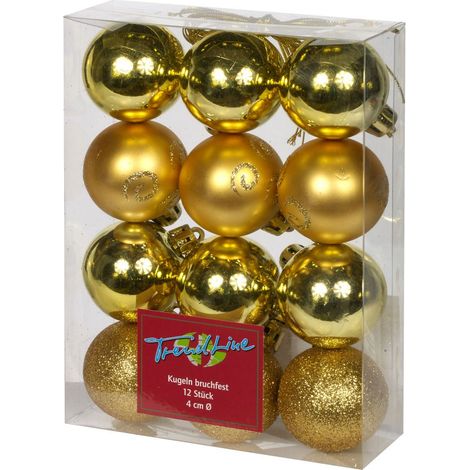 TrendLine Christbaumkugeln Ø 4 cm 12 Stk Weihnachtskugeln Weihnachtsbaumkugeln (1/3)