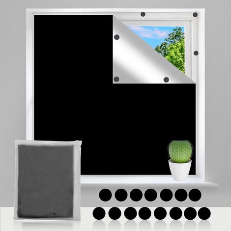 Portable Blackout Blind, 145x100cm Store Occultant sans Perçage Convient pour Les Fenêtres sans Perçage avec 15 Fixations Adhésives Store Occultant Fenetre Convient pour Chambre Chambre Nursery Loft (1/5)