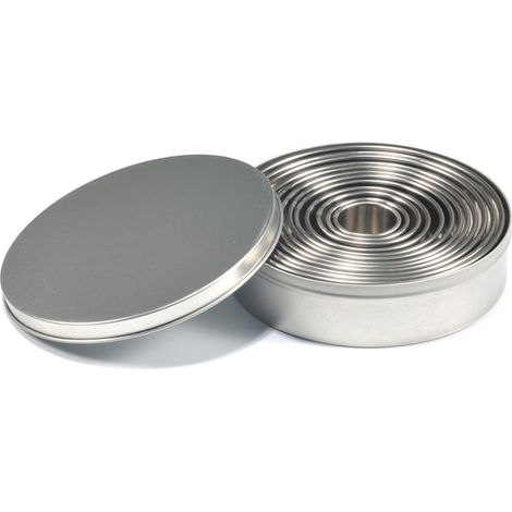 Runde Ausstechformen aus Edelstahl, 12 Stück, Metallring-Backformen für Fondantteig. (1/5)