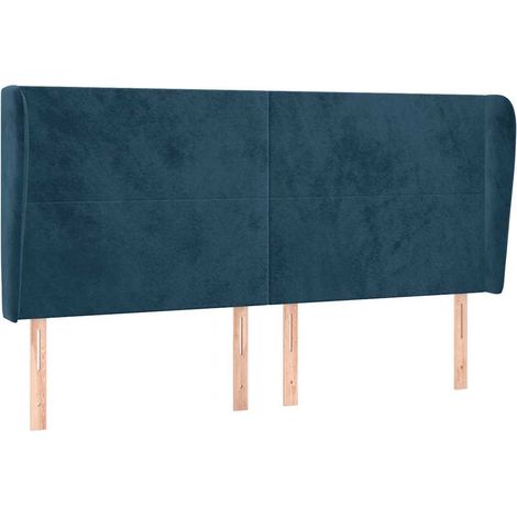 Maison Exclusive - Tête de lit avec oreilles Bleu foncé 183x23x118/128 cm Velours (1/5)